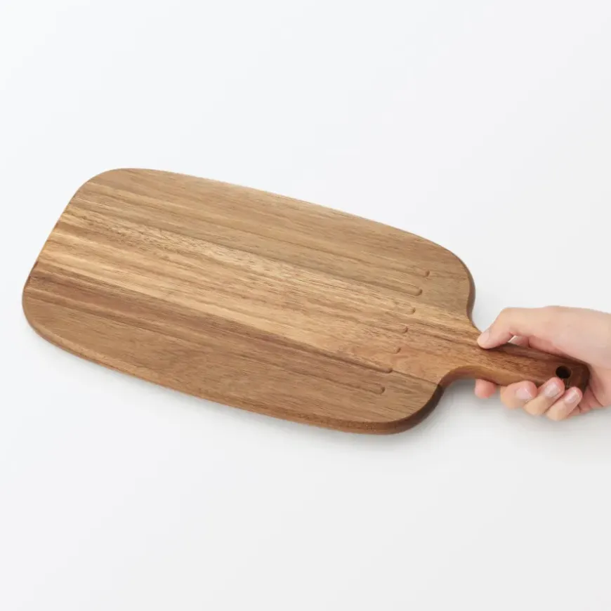 Acacia Double-Sided Cutting Board with Handle - Large
