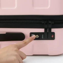 Adjustable Handle Hard Shell Suitcase 36L - Light Pink | Carry-On