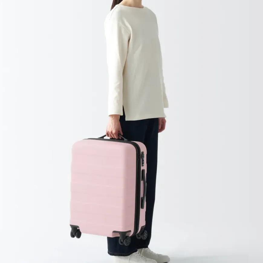 Adjustable Handle Hard Shell Suitcase 36L - Light Pink | Carry-On