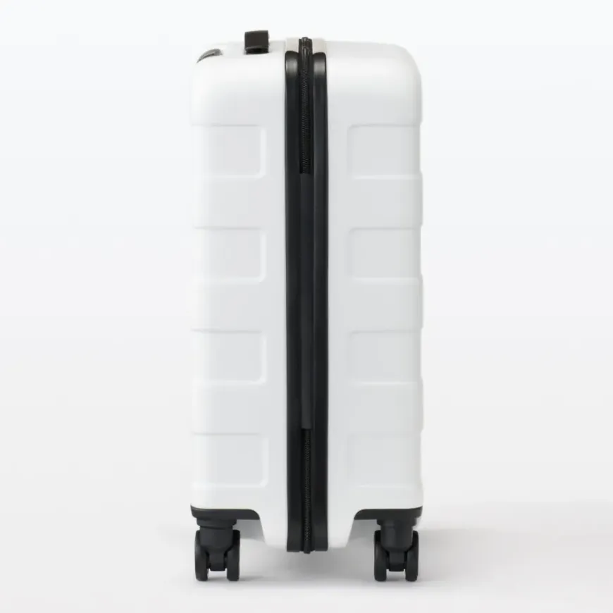 Adjustable Handle Hard Shell Suitcase 36L - White | Carry-On