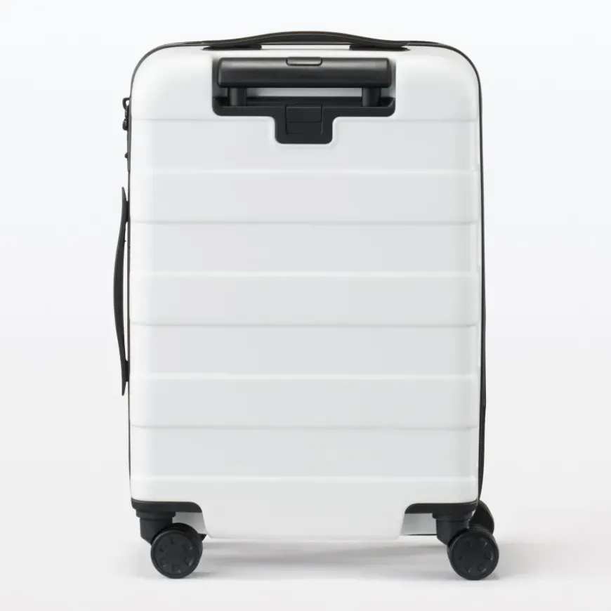 Adjustable Handle Hard Shell Suitcase 36L - White | Carry-On