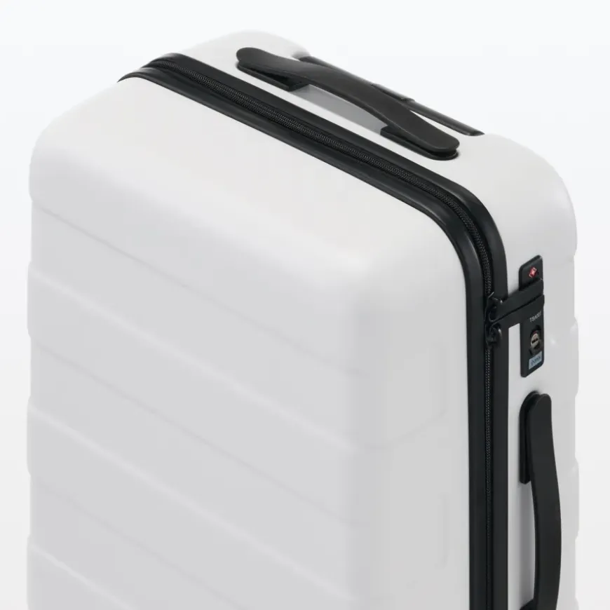Adjustable Handle Hard Shell Suitcase 36L - White | Carry-On