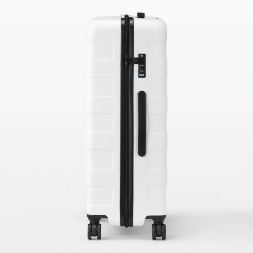 Adjustable Handle Hard Shell Suitcase 75L - White | Check-In
