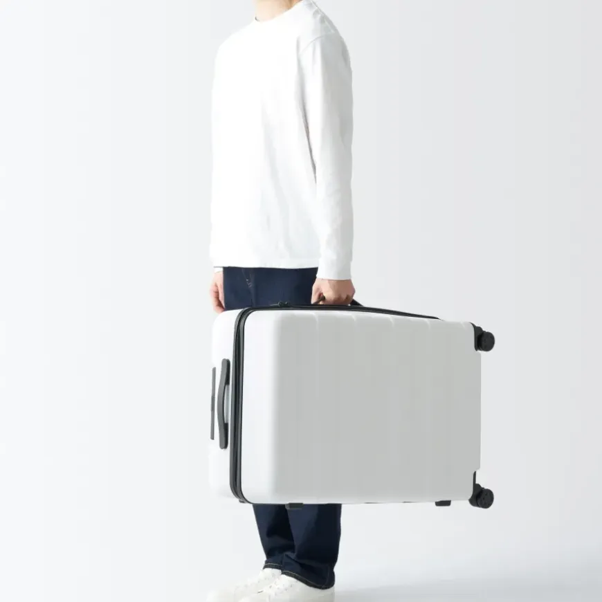 Adjustable Handle Hard Shell Suitcase 75L - White | Check-In