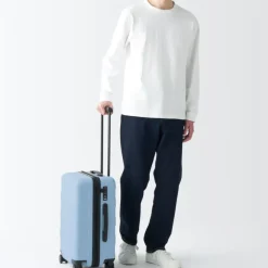 Adjustable Handle Hard Shell Suitcase 36L - Light Blue | Carry-On