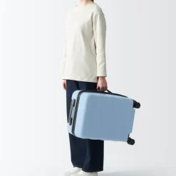 Adjustable Handle Hard Shell Suitcase 36L - Light Blue | Carry-On