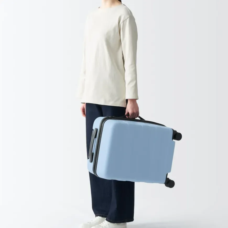 Adjustable Handle Hard Shell Suitcase 36L - Light Blue | Carry-On