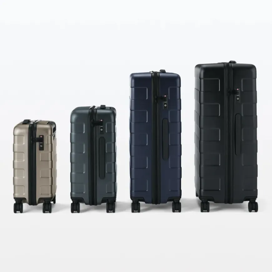 Adjustable Handle Hard Shell Suitcase 36L - Light Blue | Carry-On