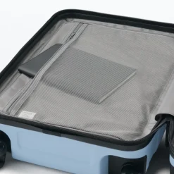 Adjustable Handle Hard Shell Suitcase 36L - Light Blue | Carry-On