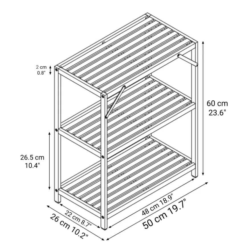 Bamboo Multi-Purpose Rack 3 Tiers