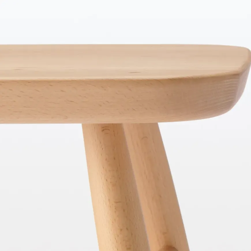 Beech Wood Stool with Round Legs