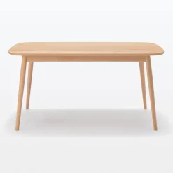 Beech Wood Table with Round Legs - W 59.1"