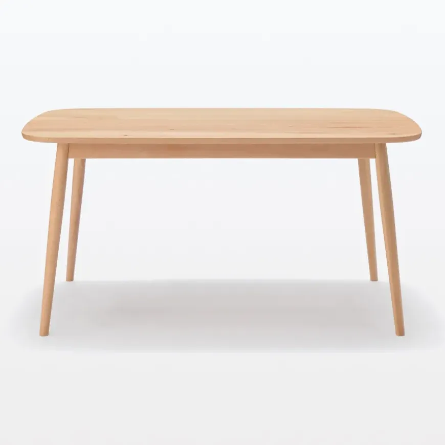 Beech Wood Table with Round Legs - W 59.1"