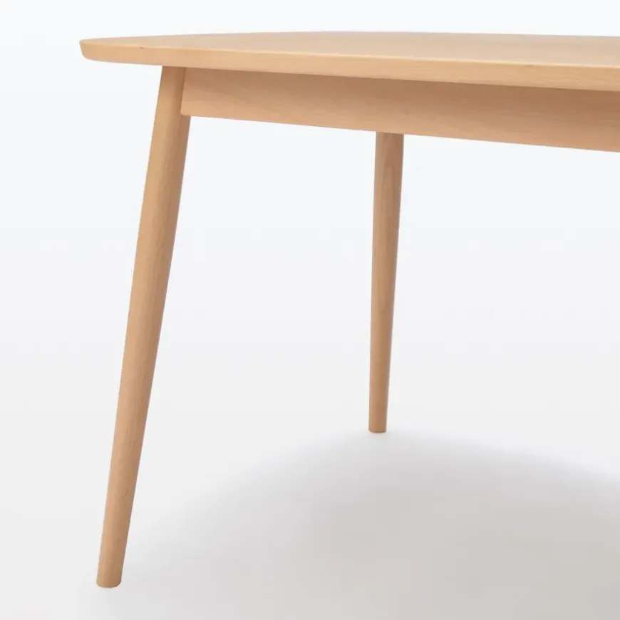 Beech Wood Table with Round Legs - W 59.1"