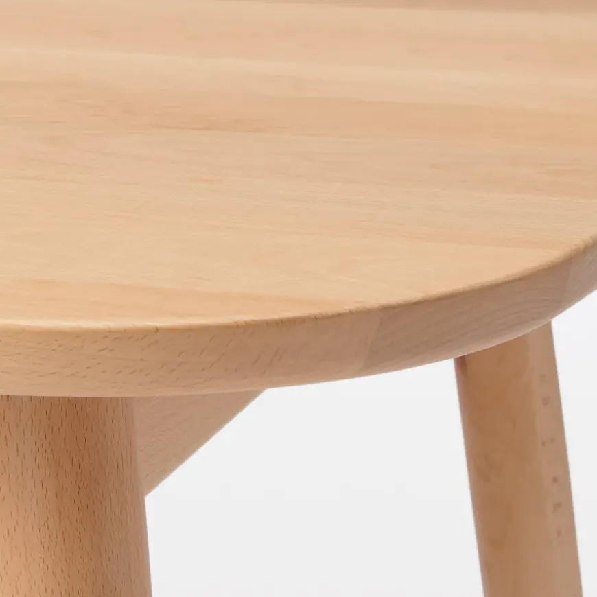 Beech Wood Table with Round Legs - W 59.1"