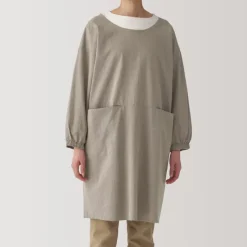Easy Fit Long Sleeve Apron - Dark Beige