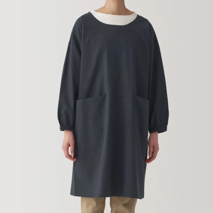 Easy Fit Long Sleeve Apron - Dark Gray