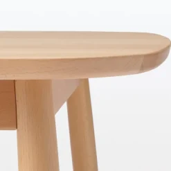 [HD] Beech Wood Table with Round Legs - W 70.9