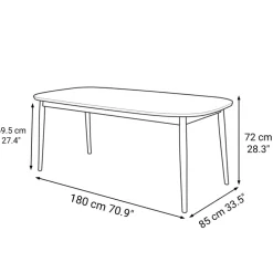 [HD] Beech Wood Table with Round Legs - W 70.9