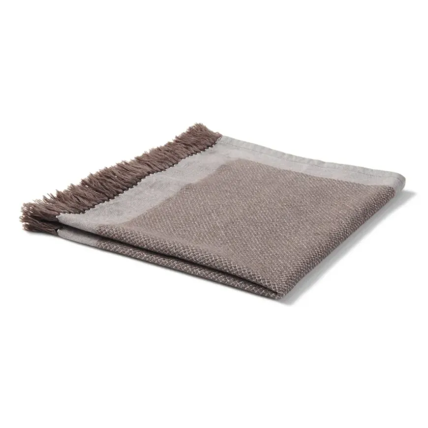 Indian Cotton Multipurpose Cloth with Fringes - Brown
