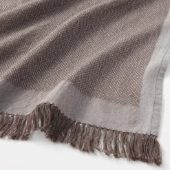 Indian Cotton Multipurpose Cloth with Fringes - Brown