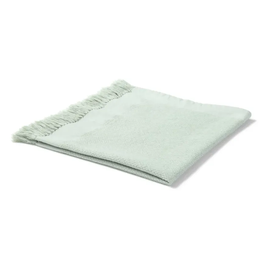 Indian Cotton Multipurpose Cloth with Fringes - Light Green