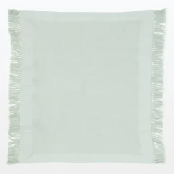 Indian Cotton Multipurpose Cloth with Fringes - Light Green