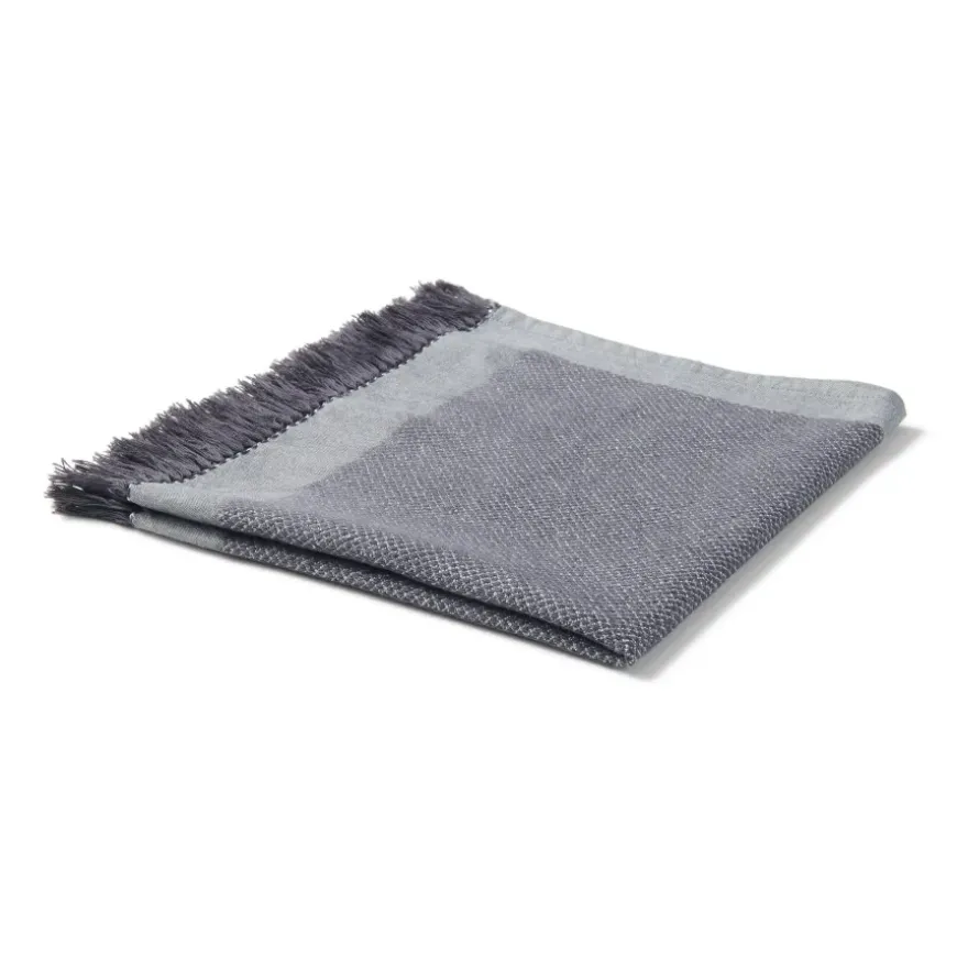Indian Cotton Multipurpose Cloth with Fringes - Charcoal Gray