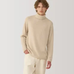 Labo Men's Natural Cashmere Turtleneck Sweater