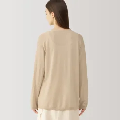 Labo Women's Natural Cashmere V Neck Cardigan
