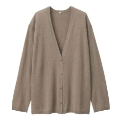 Labo Women's Natural Cashmere V Neck Cardigan