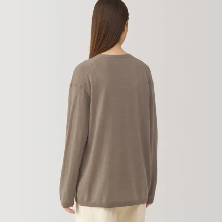 Labo Women's Natural Cashmere V Neck Cardigan