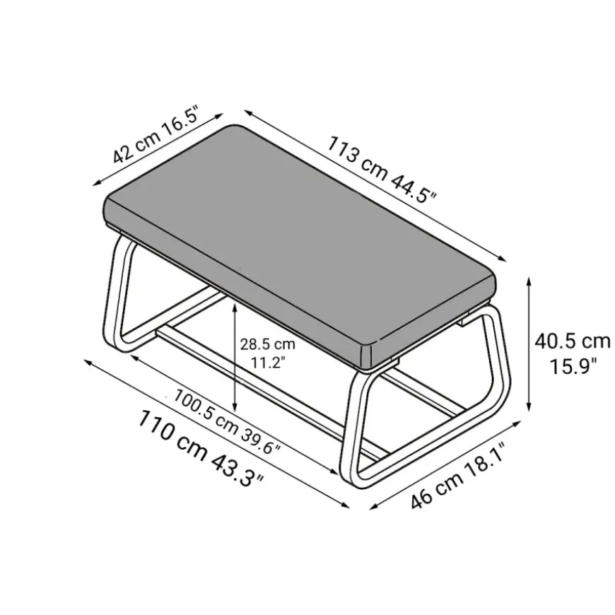 Living Dining Bench 1 - Oak (Cover Sold Separately)