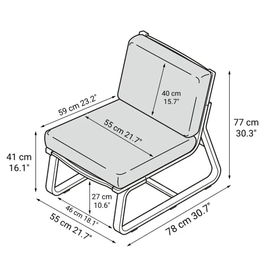 Living Dining Sofa Chair - Oak (Cover Sold Separately)