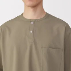 Men's Breathable Henley Woven T-Shirt