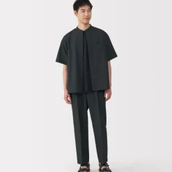 Men's Breathable Stand Collar Short Sleeve Shirt