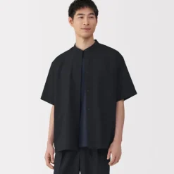 Men's Breathable Stand Collar Short Sleeve Shirt