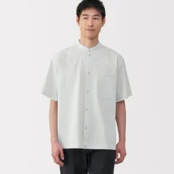 Men's Breathable Stand Collar Short Sleeve Shirt