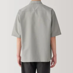 Men's Breathable Wide Half Sleeve Woven Polo Shirt