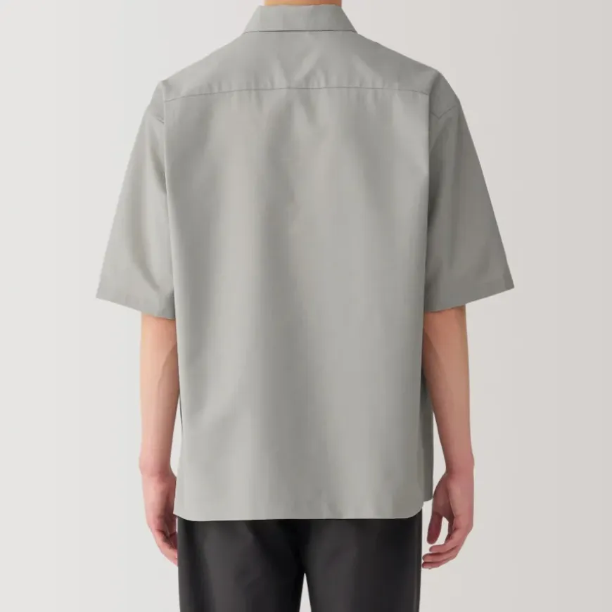 Men's Breathable Wide Half Sleeve Woven Polo Shirt