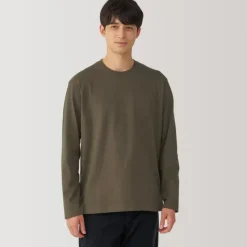Men's Brushed Crew Neck Long Sleeve T-Shirt