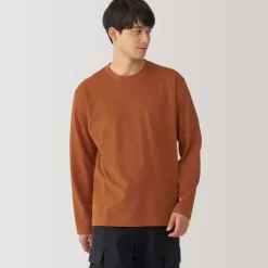 Men's Brushed Crew Neck Long Sleeve T-Shirt