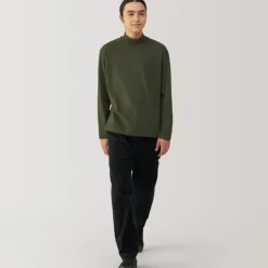 Men's Brushed High Neck Long Sleeve T-Shirt