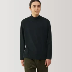 Men's Brushed High Neck Long Sleeve T-Shirt