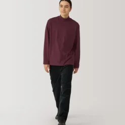 Men's Brushed High Neck Long Sleeve T-Shirt