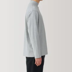 Men's Brushed High Neck Long Sleeve T-Shirt