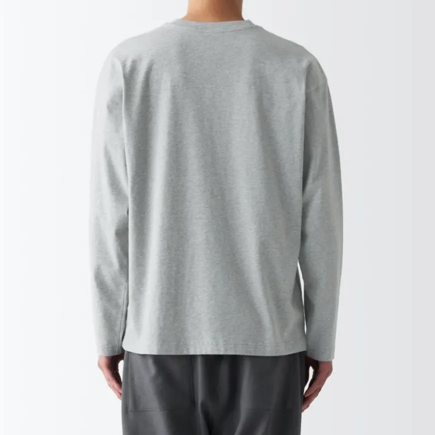 Men's Brushed Jersey Crew Neck Long Sleeve T-Shirt