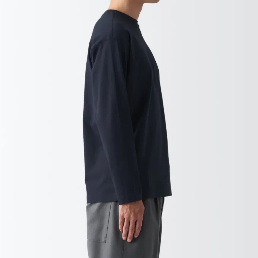 Men's Brushed Jersey Crew Neck Long Sleeve T-Shirt
