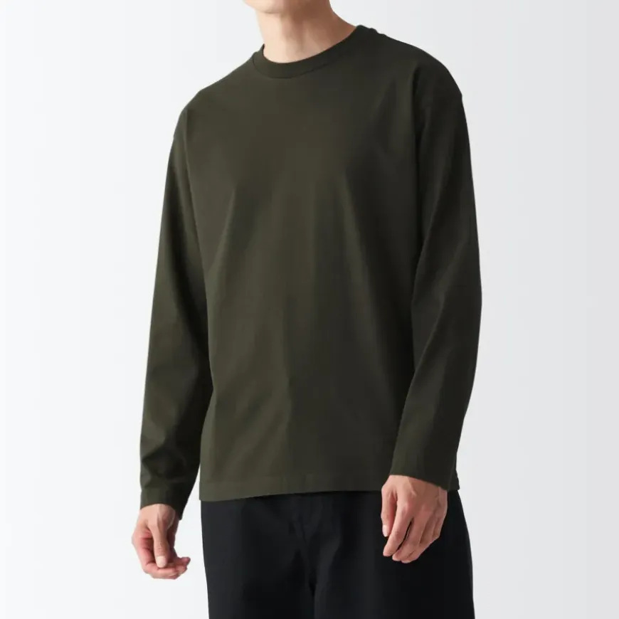Men's Brushed Jersey Crew Neck Long Sleeve T-Shirt