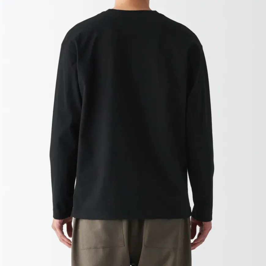 Men's Brushed Jersey Crew Neck Long Sleeve T-Shirt
